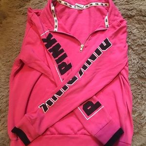 PINK hot pink sweatshirt with zipper